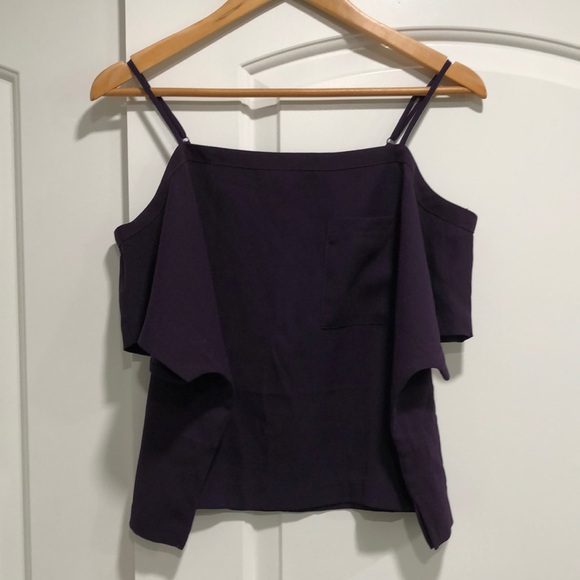 olivia grey Tops - OLIVIA GREY Women's Purple Crop Blouse Top